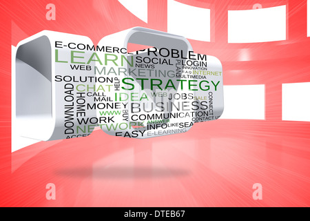 Composite image of business buzzwords on abstract screen Stock Photo
