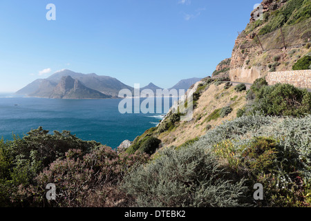 The Sentinel and Hout Bay viewed from Chapman's Peak Drive Stock Photo