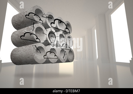 Composite image of cloud computing cycle on abstract screen Stock Photo