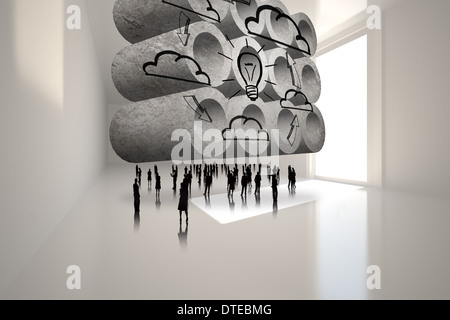 Composite image of cloud computing cycle on abstract screen Stock Photo