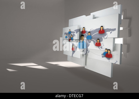 Composite image of international community on abstract screen Stock Photo