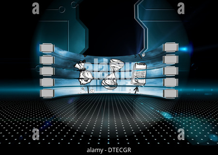 Composite image of time and profit concept on abstract screen Stock Photo