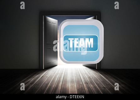 Composite image of team banner on abstract screen Stock Photo