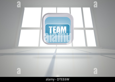 Composite image of team banner on abstract screen Stock Photo