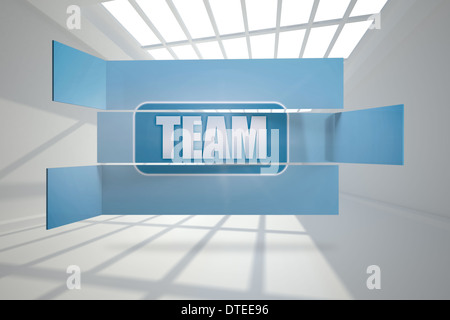 Composite image of team banner on abstract screen Stock Photo