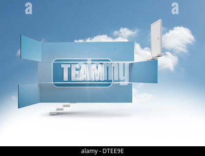 Composite image of team banner on abstract screen Stock Photo