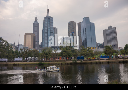 Melbourne skyline victoria Australia Scene of the City from the Yarra River skyline of the city of Melbourne city Stock Photo