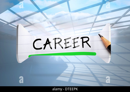 Composite image of career in handwriting on abstract screen Stock Photo