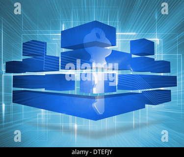 Composite image of digital key on abstract screen Stock Photo