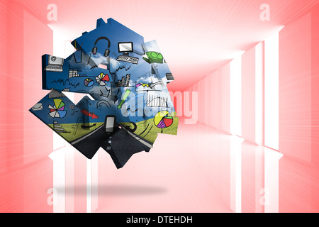 Composite image of media brainstorm on abstract screen Stock Photo