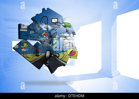 Composite image of media brainstorm on abstract screen Stock Photo