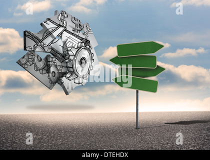Composite image of dollar machine on abstract screen Stock Photo