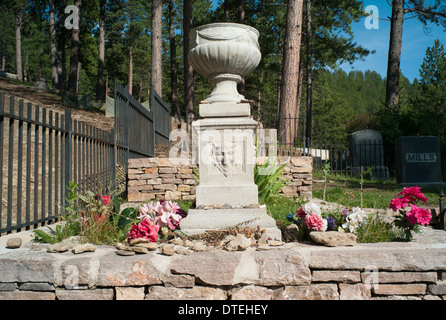 Calamity Jane's grave at Mt. Moriah Cemetery in Deadwood, SD on Aug. 9, 2009. Stock Photo