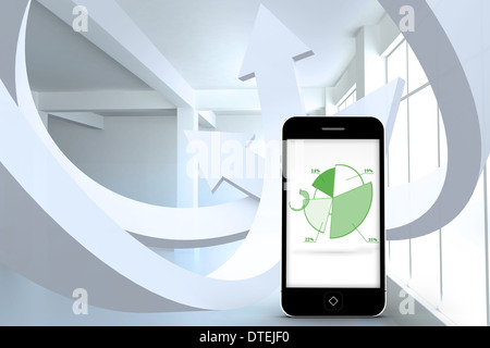 Composite image of pie chart on smartphone screen Stock Photo