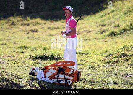 Los Angeles, California, USA. 14th Feb, 2014. 02/14/14 Pacific Palisades, CA: Rickie Fowler during the second round of the Northern Trust Open held at the Riviera Country Club. © Michael Zito/Eclipse/ZUMAPRESS.com/Alamy Live News