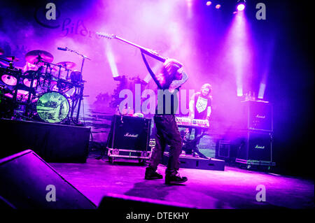 Toronto, Ontario, Canada. 16th Feb, 2014. Children of Bodom, melodic death metal band from Finland, headlined sold out show at Sound Academy in Toronto. Band members: ALEXI LAIHO, JASKA RAATIKAINEN, HENKKA SEPPALA, JANNE WIRMAN, ROOPE LATVALA. Credit:  Igor Vidyashev/ZUMAPRESS.com/Alamy Live News