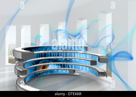 Composite image of binary code on abstract screen Stock Photo