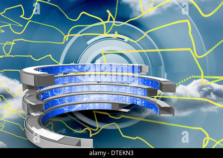 Composite image of key on abstract screen Stock Photo