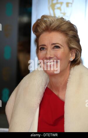 British actress Emma Thompson arrives at the press room of the 66th annual British Academy Film Awards aka the EE British Academy Film Awards aka Baftas at Royal Opera House in London, Great Britain, on 16 February 2014. Photo: Hubert Boesl - NO WIRE SERVICE Stock Photo