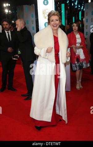 British actress Emma Thompson arrives at the press room of the 66th annual British Academy Film Awards aka the EE British Academy Film Awards aka Baftas at Royal Opera House in London, Great Britain, on 16 February 2014. Photo: Hubert Boesl - NO WIRE SERVICE Stock Photo