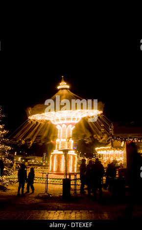 Tivoli amusement park at night, Copenhagen Stock Photo