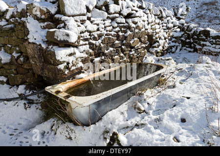 https://l450v.alamy.com/450v/dtey97/old-bath-being-used-as-a-water-trough-surrounded-by-snow-uk-dtey97.jpg