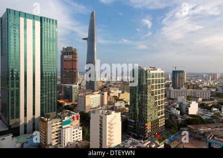 Bitexco Financial Tower and Ho Chi Minh City skyline, Vietnam Stock Photo