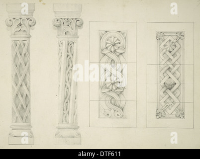 Designs for the Natural History Museum, by Alfred Waterhouse (1830-1905) Stock Photo