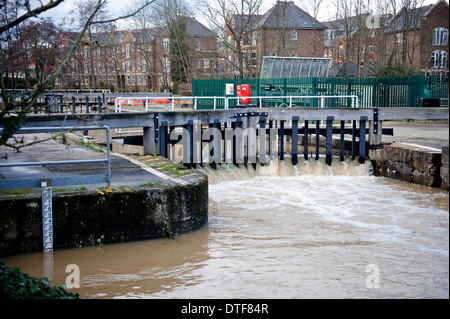 The Town Lock on The River Medway in Tonbridge, Kent, UK Stock Photo