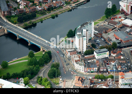 Aerial shot of Trent Bridge and Rushcliffe Borough Council in Nottingham, Nottinghamshire UK Stock Photo