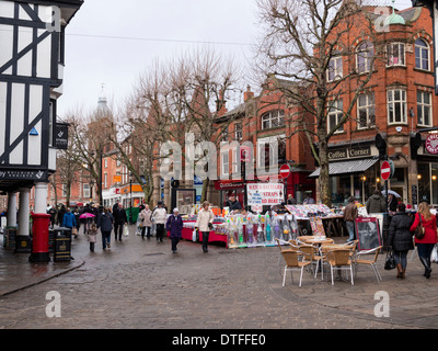 town centre street,market square,Chesterfield,Derbyshire,UK Stock Photo