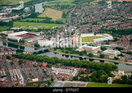 Aerial shot of the River Trent and the Embankment area, Nottingham Nottinghamshire UK Stock Photo