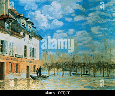 Alfred Sisley (1839-1899). Impressionist landscape painter. The Boat in the Flood, Port-Marly, 1876. Stock Photo
