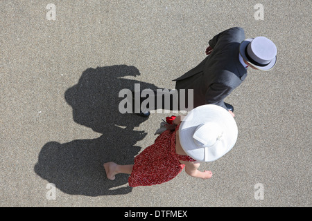 Ascot, United Kingdom, elegantly dressed man with hat at the races Stock Photo