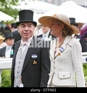 Ascot, Great Britain, Sir Andrew Lloyd Webber, composer, and his wife Madeleine Gurdon Stock Photo
