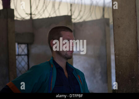 Kinshasa, DRC. 17th Feb 2014. The verdict of Joshua French accused of murdering his cell mate Tjostolv Moland is expected to fall on Wednesday after the court heard testimonials from medical experts on his health. Credit:  Rey T. Byhre/Alamy Live News Stock Photo