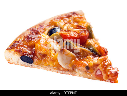 Seafood pizza isolated on white Stock Photo