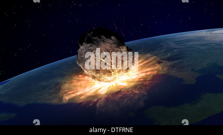 Asteroid falling on Earth illustration Stock Photo: 47334222 - Alamy