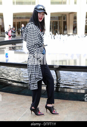 Chen Yu arriving at the Herve Leger runway show in New York City - Feb 8, 2014 - Photo: Runway Manhattan/Charles Eshelman/picture alliance Stock Photo