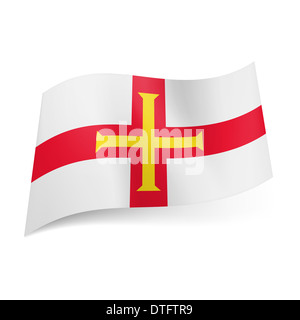 yellow flag with red and white cross