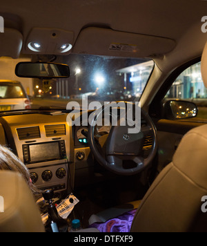 Dodge car interior inside dashboard wheel seats Stock Photo