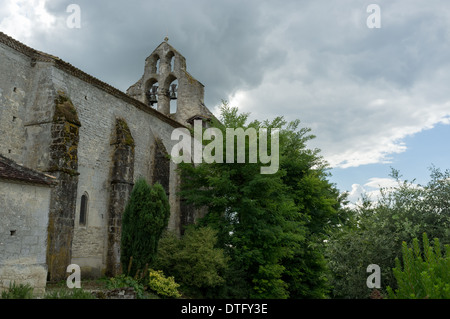 Church with Bells in Rural France Stock Photo