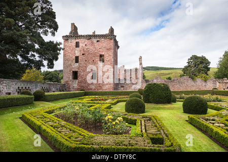 Walled garden & Edzell castle in Angus ,Scotland. Stock Photo