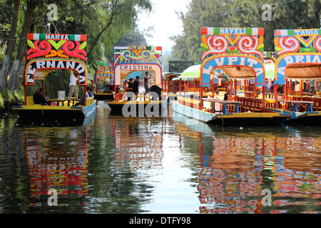 Canals of Xochimilco, World Heritage Site, Mexico City Stock Photo