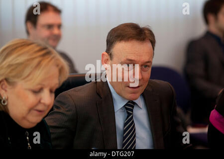 Berlin, Germany. 17th Feb, 2014. SPD party leadership meeting at Willy Brandt Haus in Berlin. / Picture: Thomas Oppermann (SPD), Lider of the SPD Parliamentary Group. Credit:  Reynaldo Paganelli/NurPhoto/ZUMAPRESS.com/Alamy Live News Stock Photo