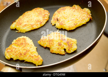 potato fritter in a pan Stock Photo