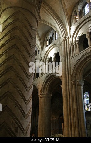 inside of Durham Cathedral, a massive Norman church Stock Photo