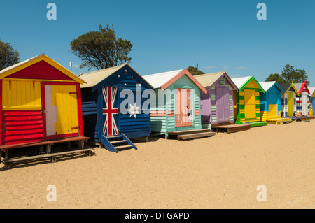 Brighton Beach Huts, Melbourne, Victoria Stock Photo