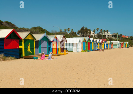Brighton Beach Huts, Melbourne, Victoria Stock Photo