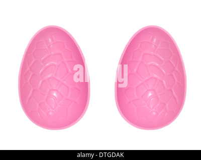 Easter egg moulds isolated against a plain background Stock Photo